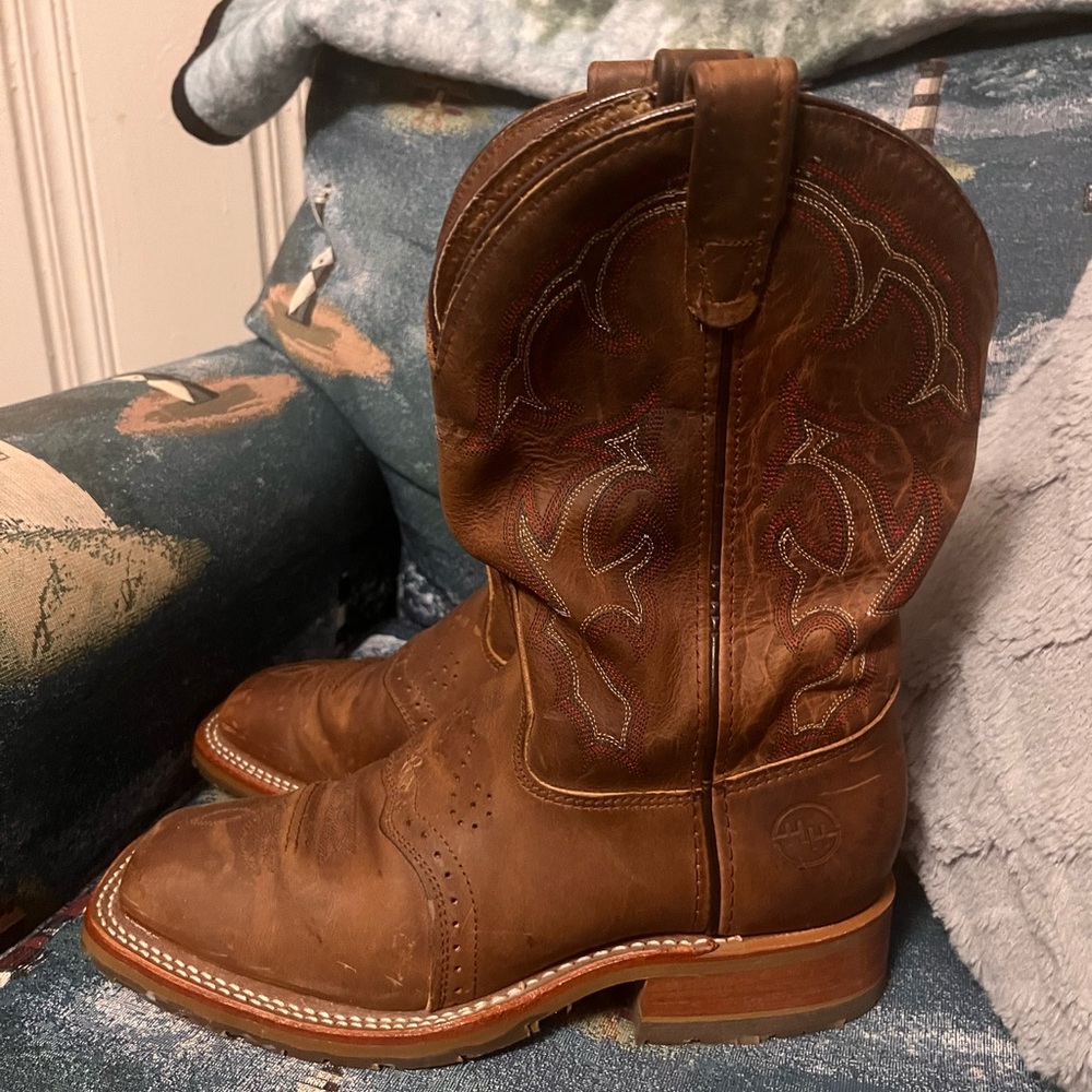 DOUBLE H (HH) Men's Brown Leather Cowboy Boots